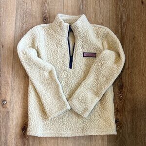 Vineyard Vines Kids Cream Sherpa Pullover
